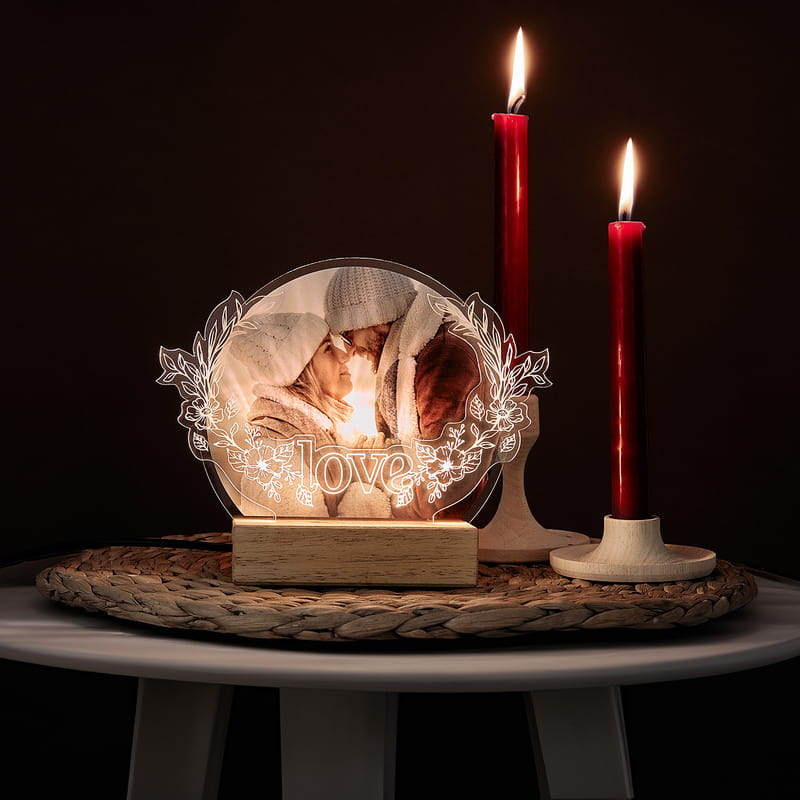 Kişiye Özel Fotoğraflı Love Katmanlı Led Lamba