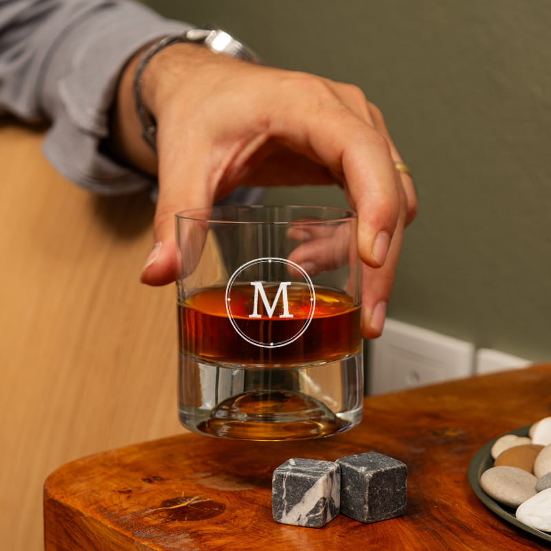 Kişiye Özel Harf Yazılı Viski Bardağı Seti