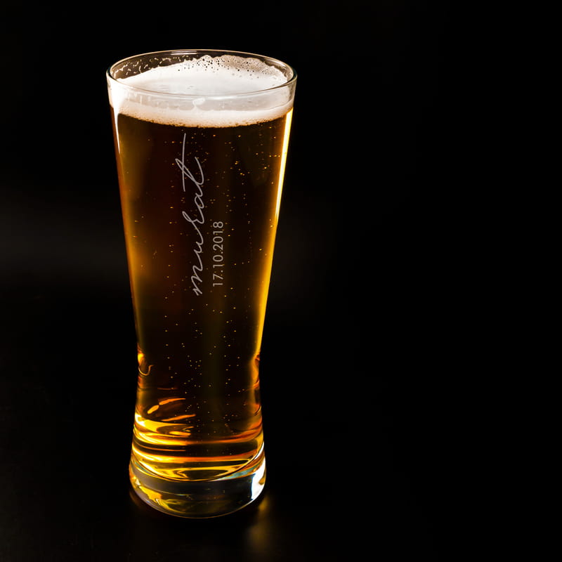Kişiye Özel İmza Tasarımlı Prag Bira Bardağı