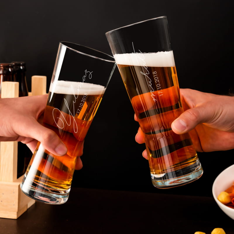 Kişiye Özel İmza Tasarımlı Prag Bira Bardağı