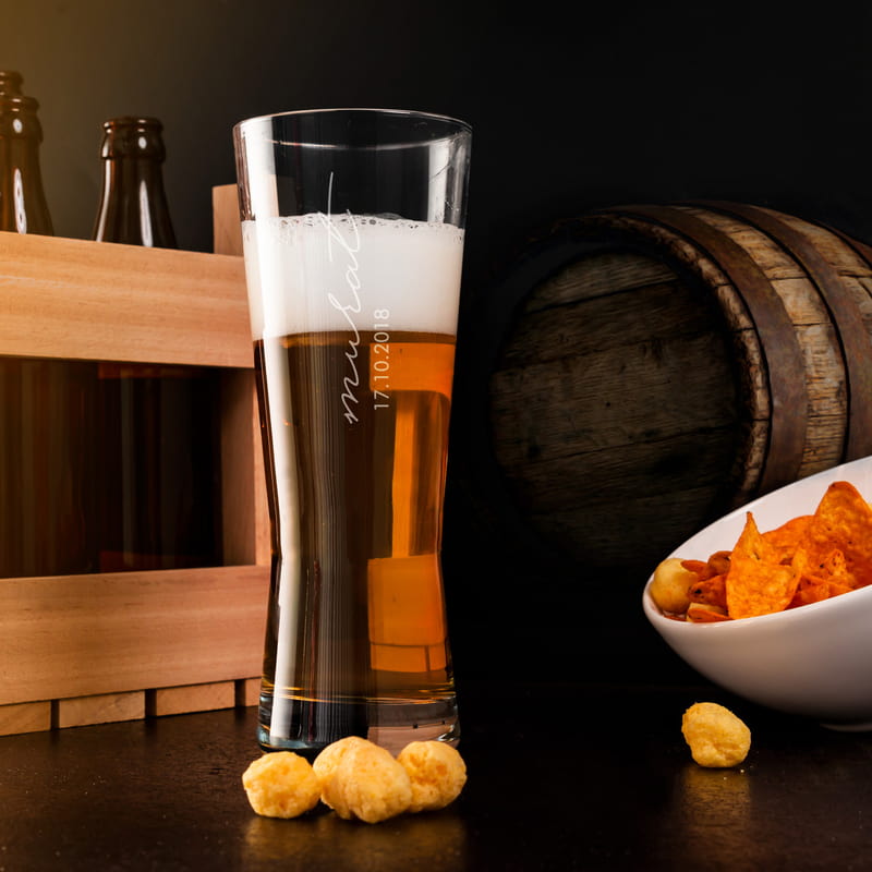 Kişiye Özel İmza Tasarımlı Prag Bira Bardağı