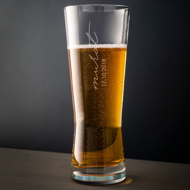 Kişiye Özel İmza Tasarımlı Prag Bira Bardağı
