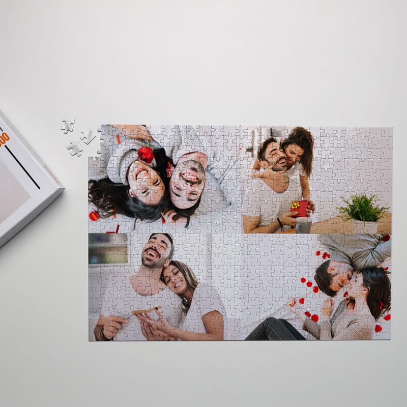 Kişiye Özel Kutulu 4'lü Kolaj 500 Parça Puzzle