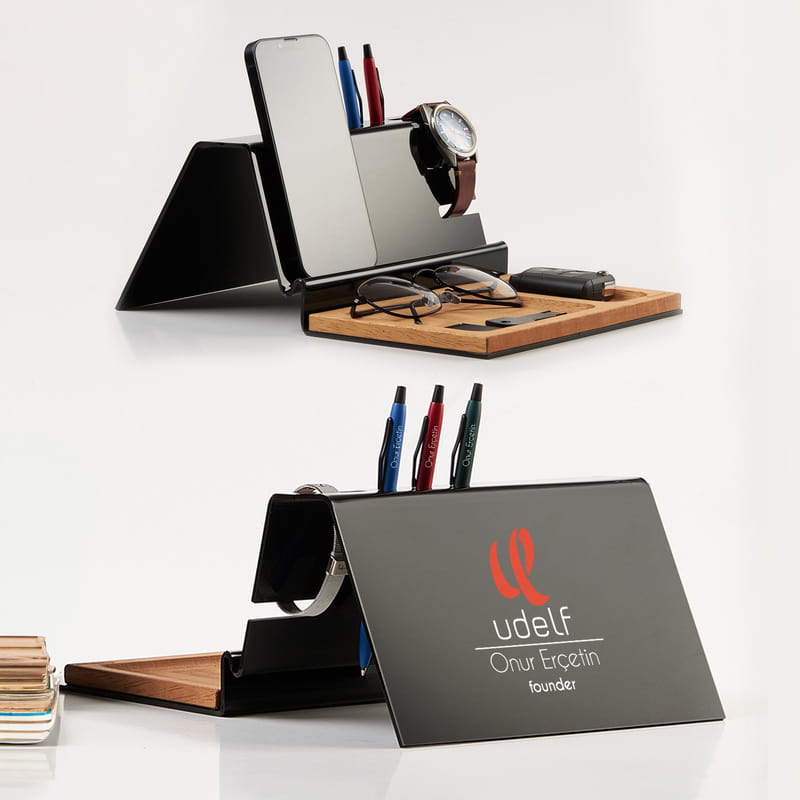 Kişiye Özel Logo ve İsimli 3 Kalemli Masaüstü Düzenleyici