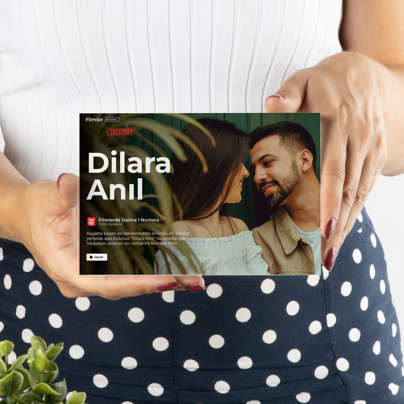 Kişiye Özel Loveflix Temalı Akrilik Masaüstü Çerçeve