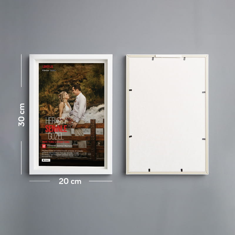 Kişiye Özel Lovestory Tasarımlı Kendinden Yapışkanlı Çerçeve - 20x30