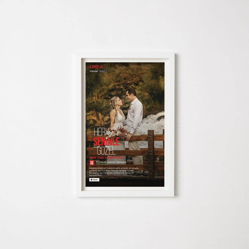 Kişiye Özel Lovestory Tasarımlı Kendinden Yapışkanlı Çerçeve - 20x30