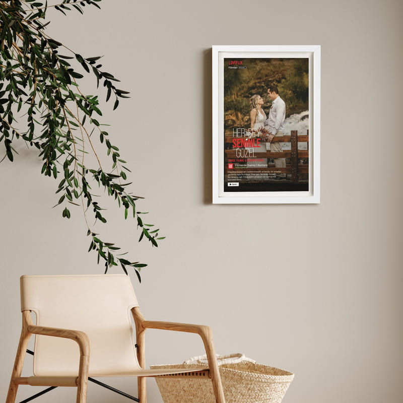 Kişiye Özel Lovestory Tasarımlı Kendinden Yapışkanlı Çerçeve - 20x30