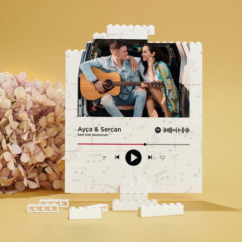 Kişiye Özel Müzik QR Kodlu Block 96 Parça Puzzle