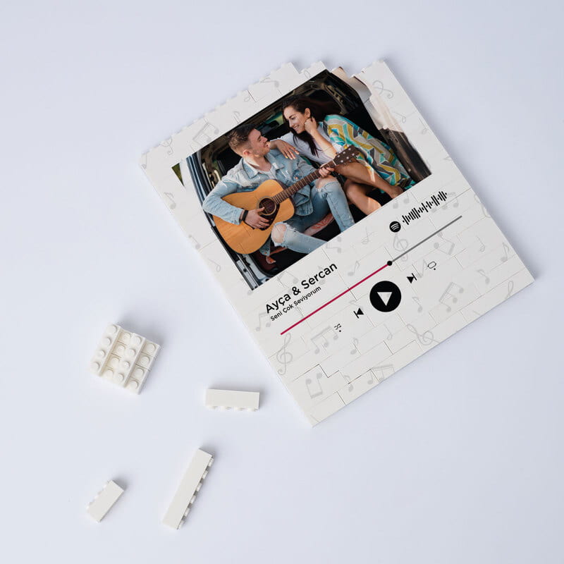 Kişiye Özel Müzik QR Kodlu Block 96 Parça Puzzle