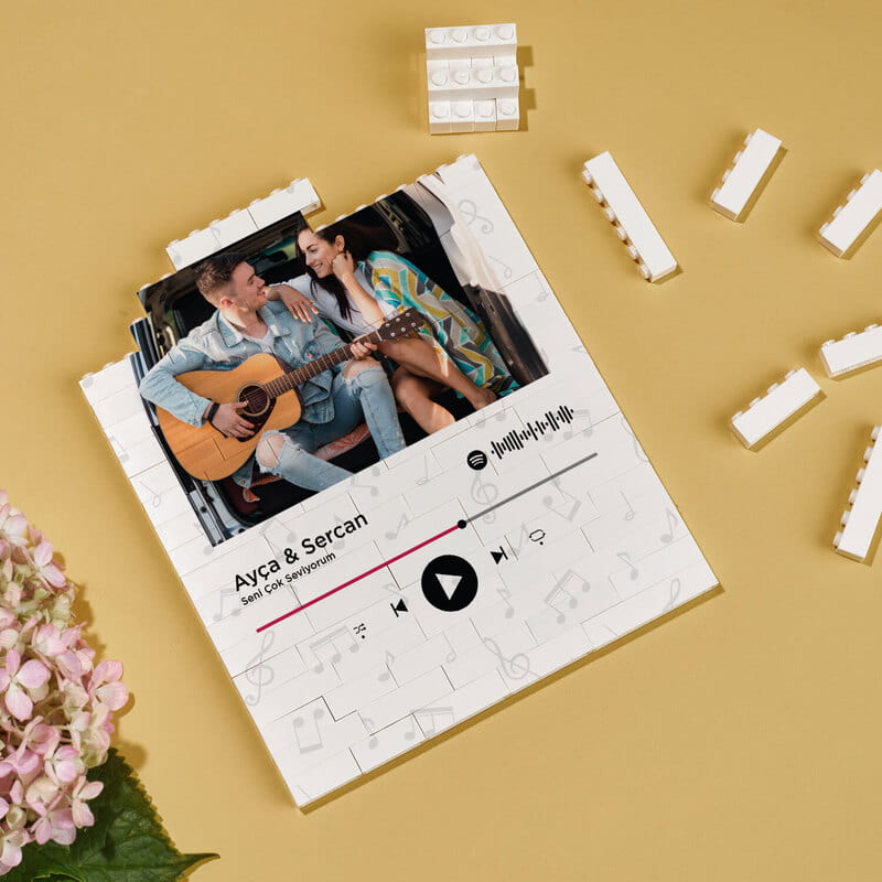 Kişiye Özel Müzik QR Kodlu Block 96 Parça Puzzle