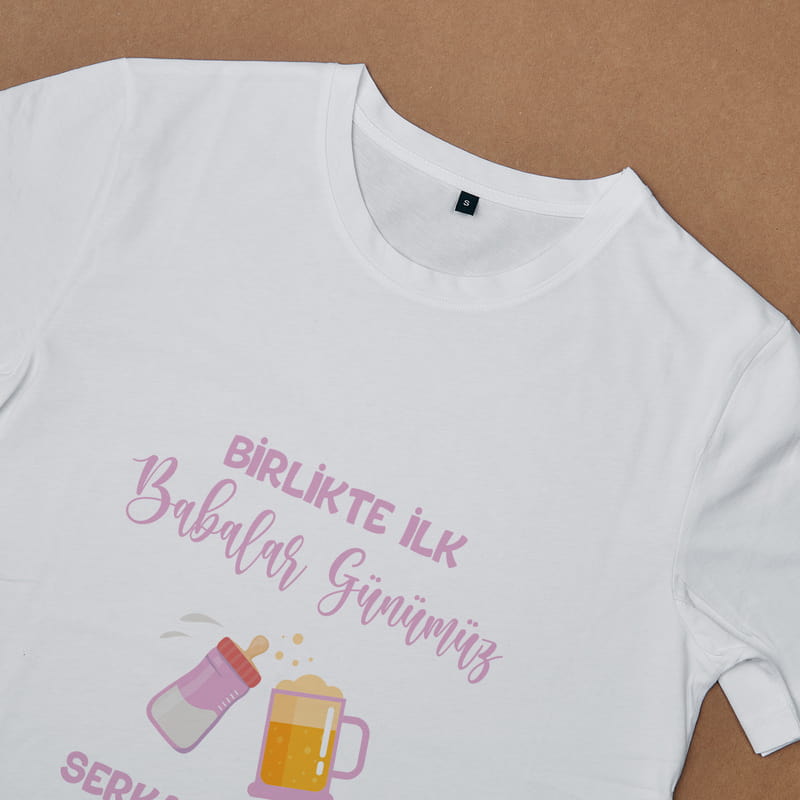 Kızından Babasına İlk Babalar Günü Hediyesi İsme Özel Tişört Body Kombini