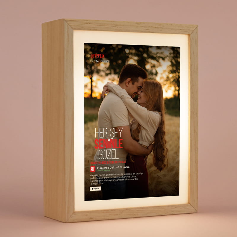 LED Işıklı Her Şey Seninle Güzel Dekoratif Lamba