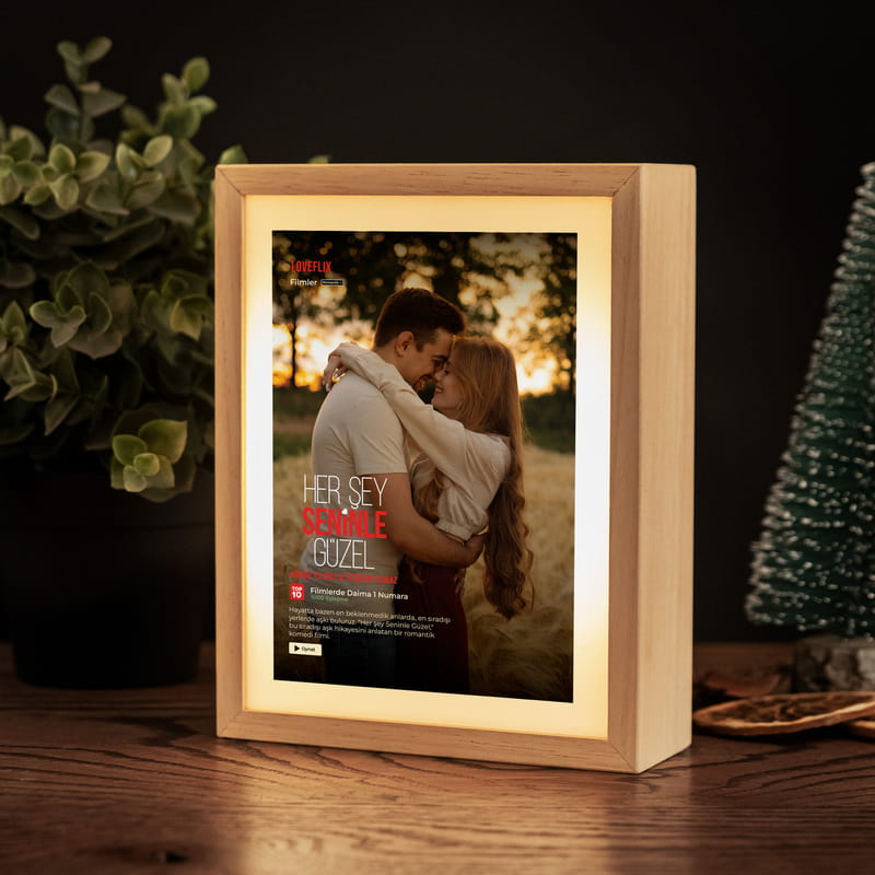 LED Işıklı Her Şey Seninle Güzel Dekoratif Lamba