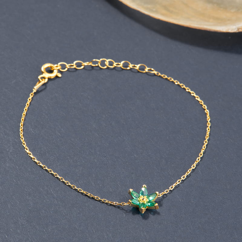 Lotus Çiçeği Gümüş Bileklik