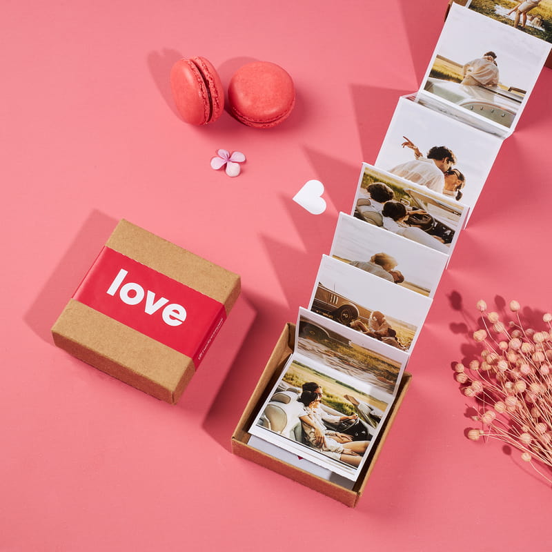 Love Tasarımlı Akordiyon Fotoğraf Kutusu