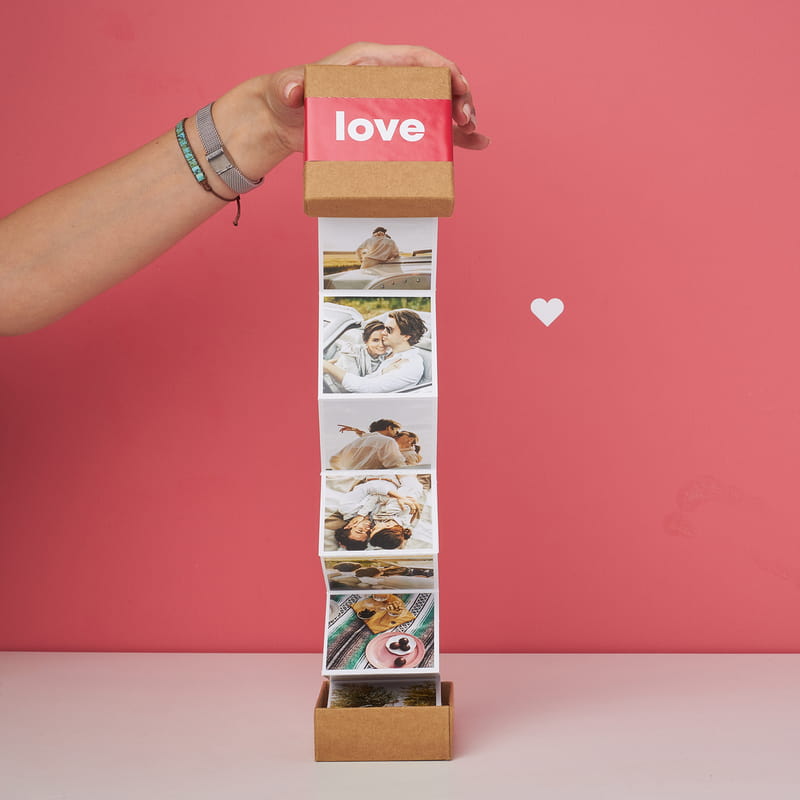 Love Tasarımlı Akordiyon Fotoğraf Kutusu