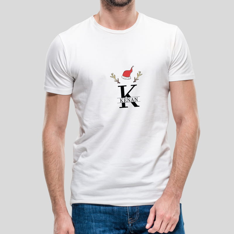 Monogram İsme Özel Yılbaşı Tişörtü