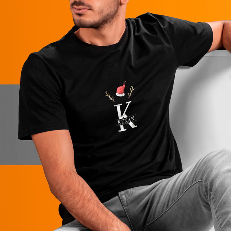 Monogram İsme Özel Yılbaşı Tişörtü
