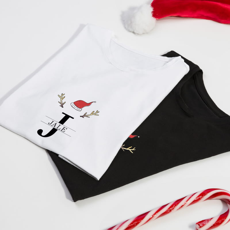 Monogram İsme Özel Yılbaşı Tişörtü