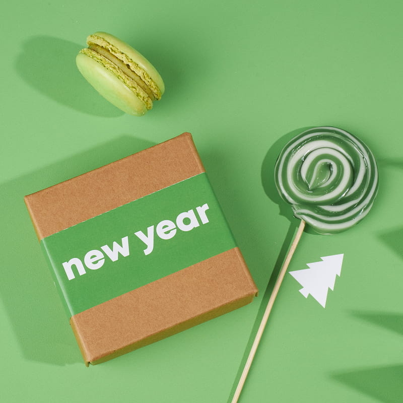 New Year Mesajlı Açılır Akordiyon Fotoğraf Kutusu