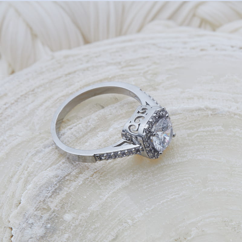 Oval Zirkon Taşlı Gümüş Yüzük