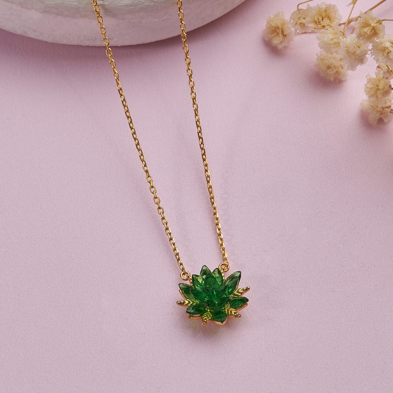 Özel Seri Lotus Çiçeği Gümüş Kolye