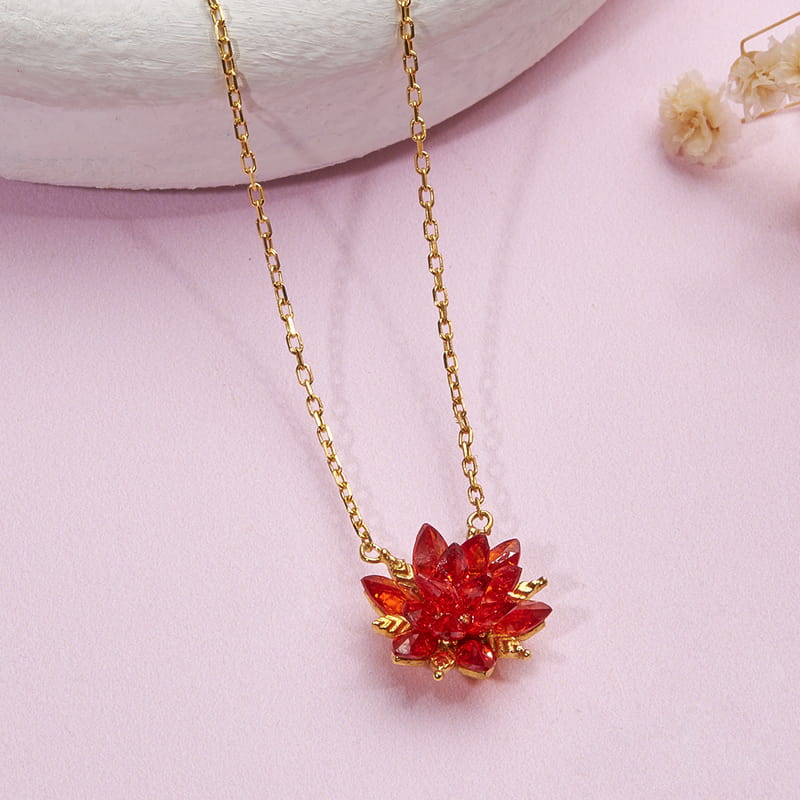 Özel Seri Lotus Çiçeği Gümüş Kolye