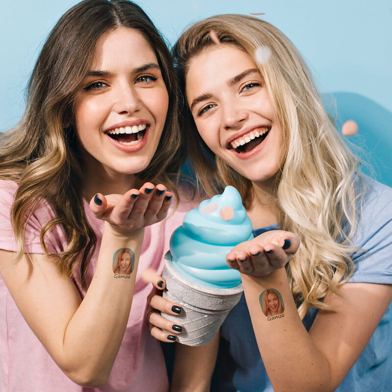 Parti ve Etkinliklere Özel Fotoğraf ve İsim Özelleştirmeli Geçici Dövme