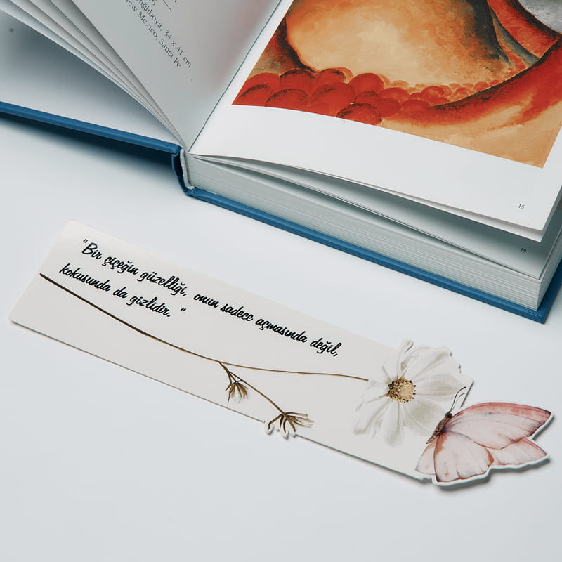 Renkli Kelebek Figürlü Motto Mesajlı Kitap Ayracı