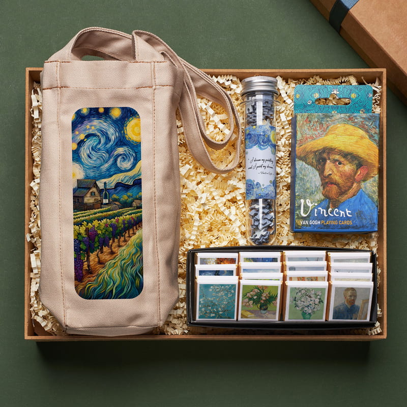 Şarap Çantası Hediyeli Van Gogh Hediye Kutusu