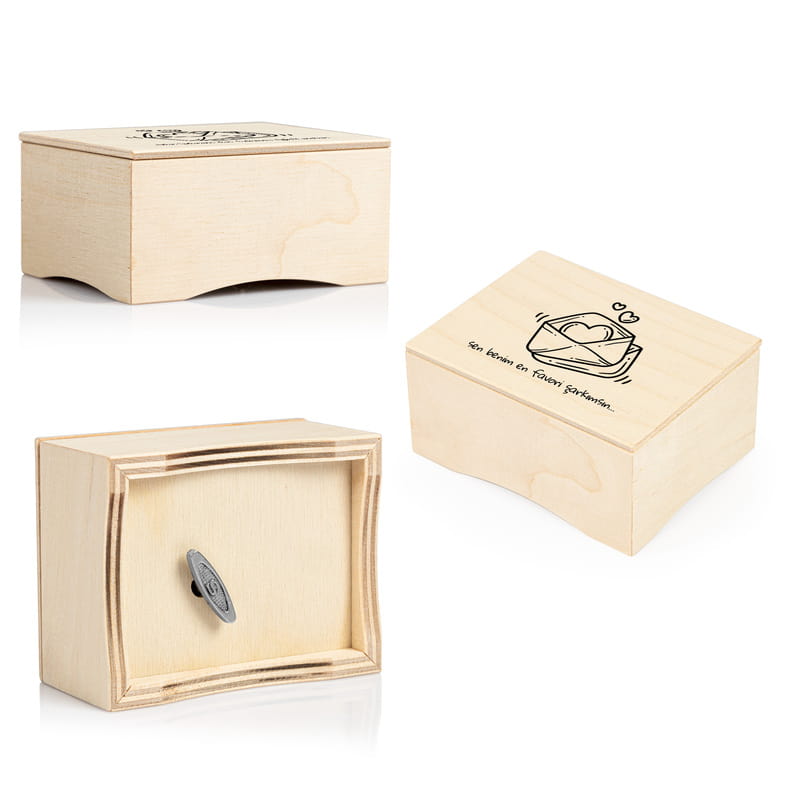 Sen Benim En Favori Şarkımsın Yazılı Ahşap Müzik Kutusu