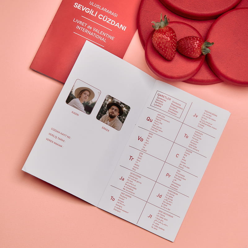 Sevgiliye Hediye Fotoğraflı Uluslararası Sevgili Cüzdanı