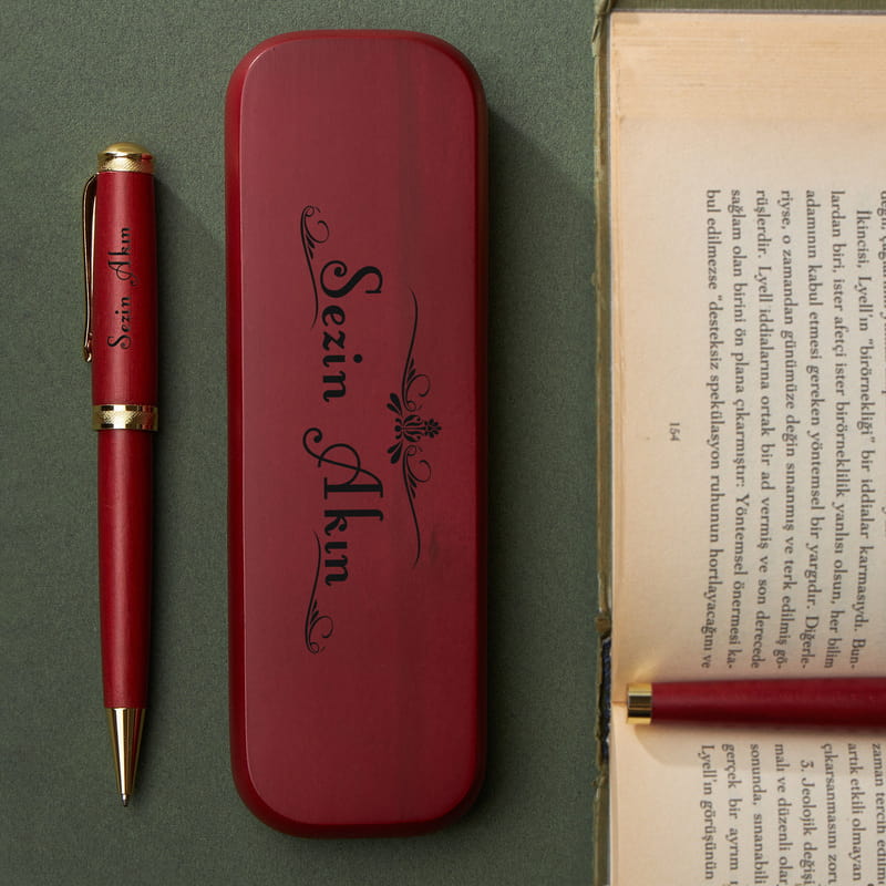 Sevgiliye Özel Ahşap Kalem Seti