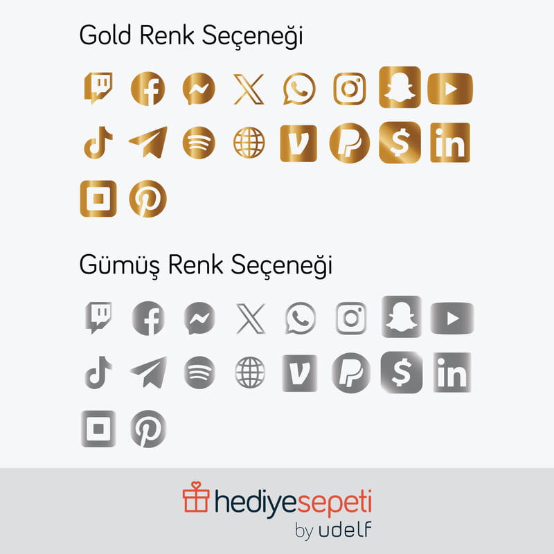Sosyal Medya İconları Qr Kodlu Kişiye Özel Akrilik Plaket