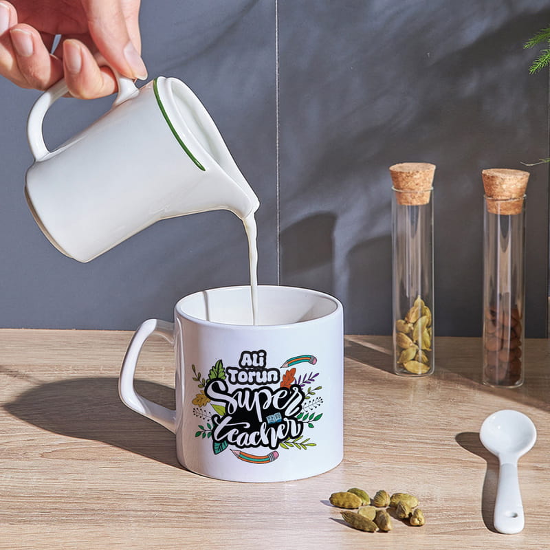 Süper Öğretmen Tasarımlı İsim Baskılı Kupa Bardak