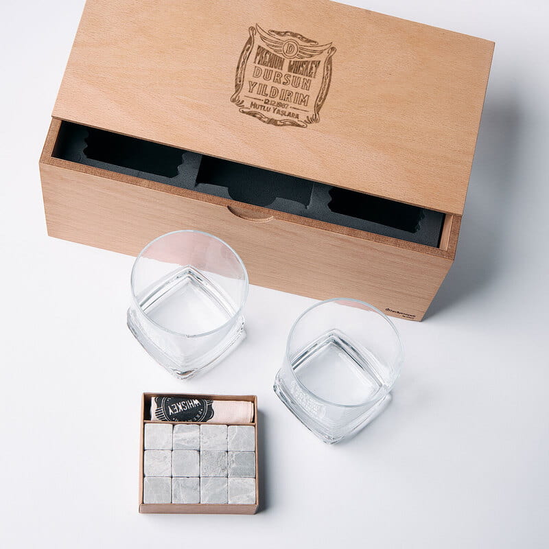 Yeni Yaş Hediyesi Kişiye Özel Texas 2li Viski Kadeh Seti