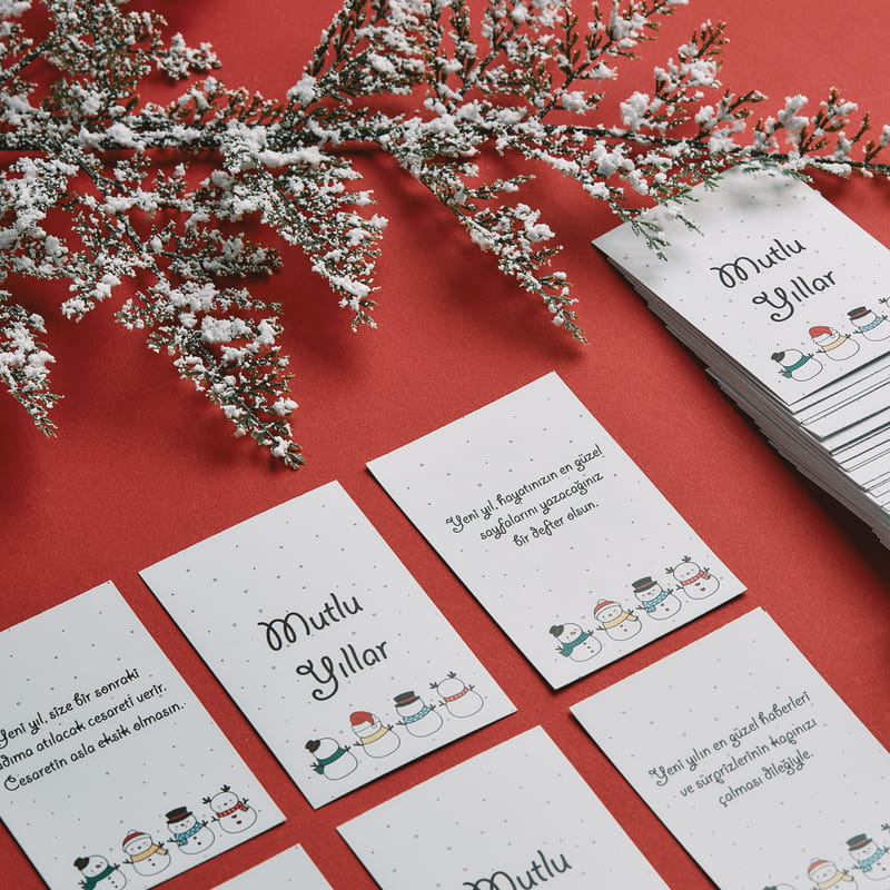 Yeni Yıla Özel İyi Dilek Kartları - 72 Adet Kart