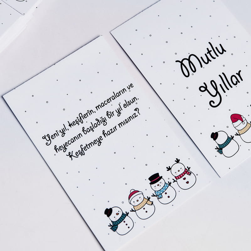 Yeni Yıla Özel İyi Dilek Kartları - 72 Adet Kart