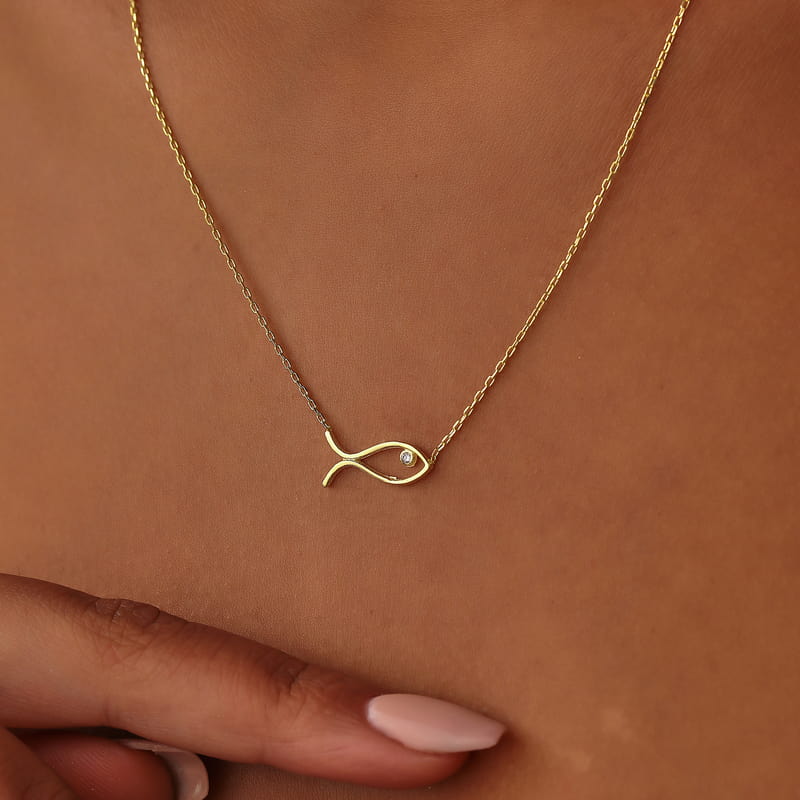 Zarif Balık Gümüş Kolye