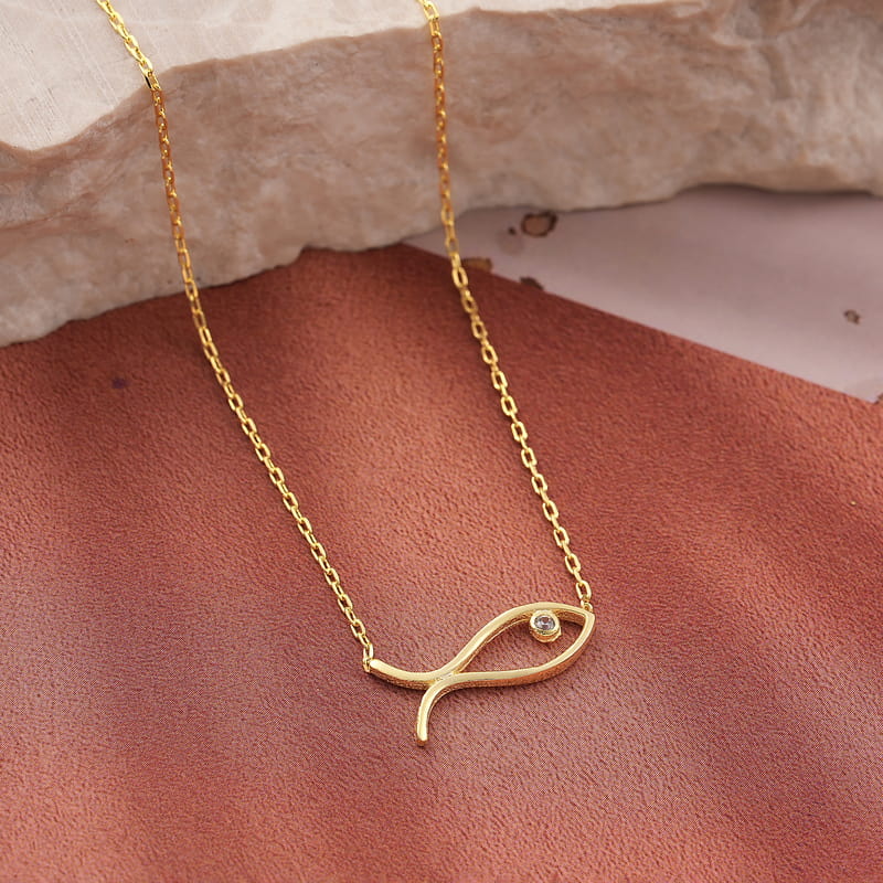 Zarif Balık Gümüş Kolye