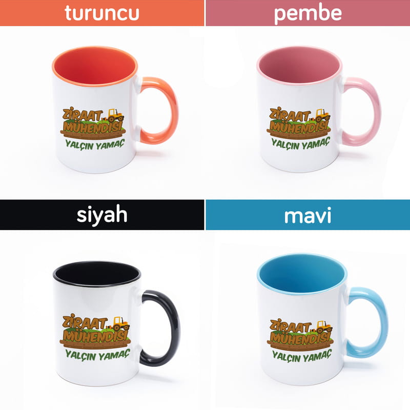 Ziraat Mühendisine Hediye Renkli Kahve Kupası