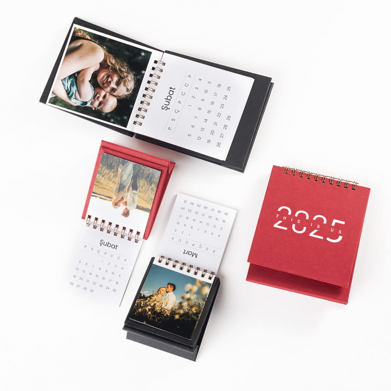 2026 Spiralli Kişiye Özel Masa Takvimi - 11x13 cm