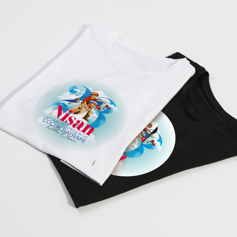 23 Nisan Ulusal Egemenlik ve Çocuk Bayramı Tasarımlı Tişört