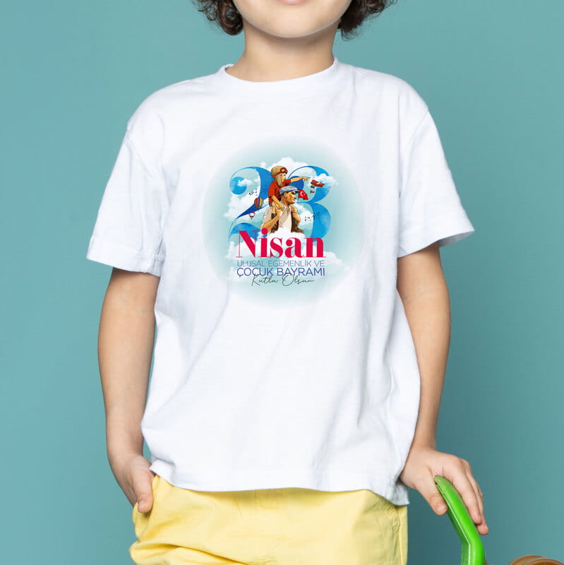23 Nisan Ulusal Egemenlik ve Çocuk Bayramı Tasarımlı Tişört