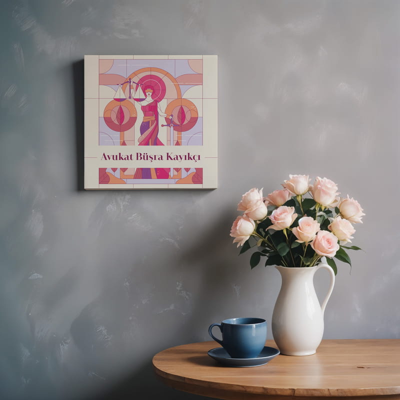 25x25 Avukatlara Özel İsim Yazılı Kanvas Tablo