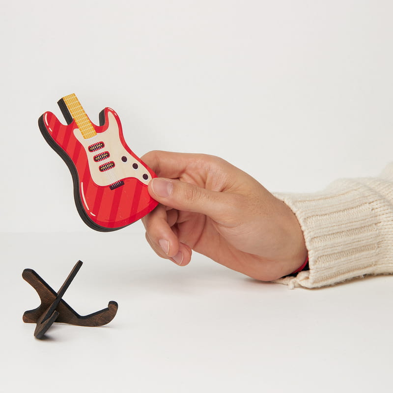 Ahşap Elektro Gitar Kutulu Kişiye Özel 3lü Pena