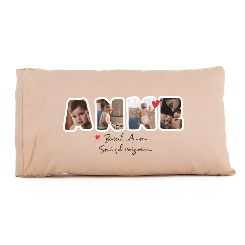 Anne Fotoğraf Mesajlı Bel Yastığı