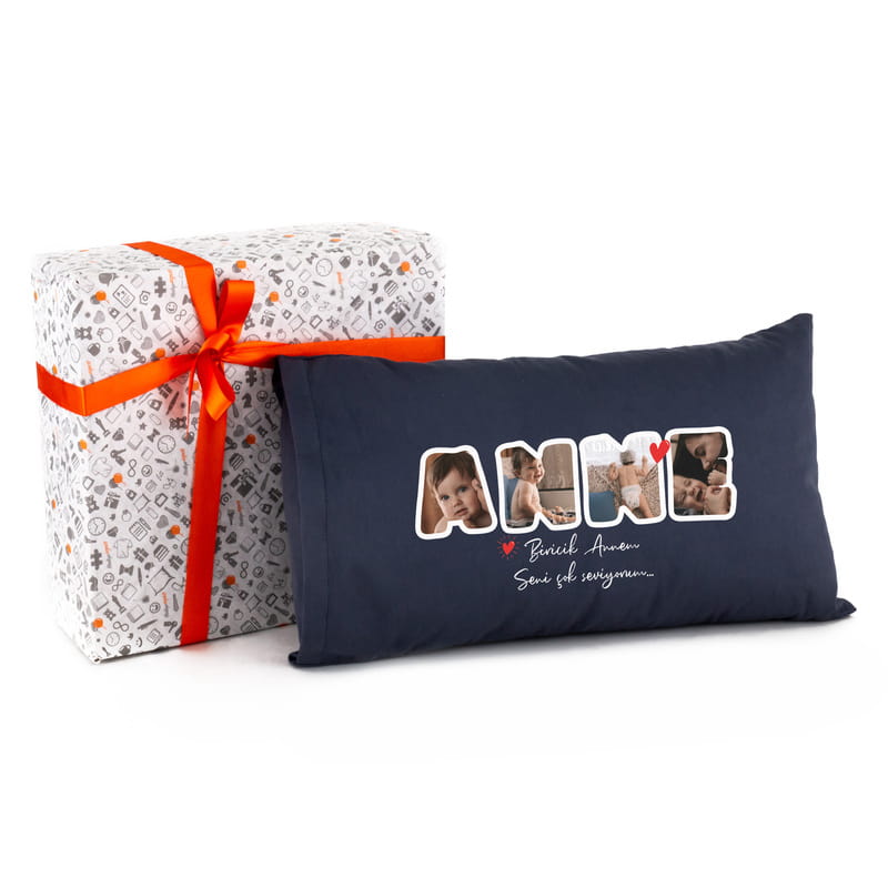 Anne Fotoğraf Mesajlı Bel Yastığı