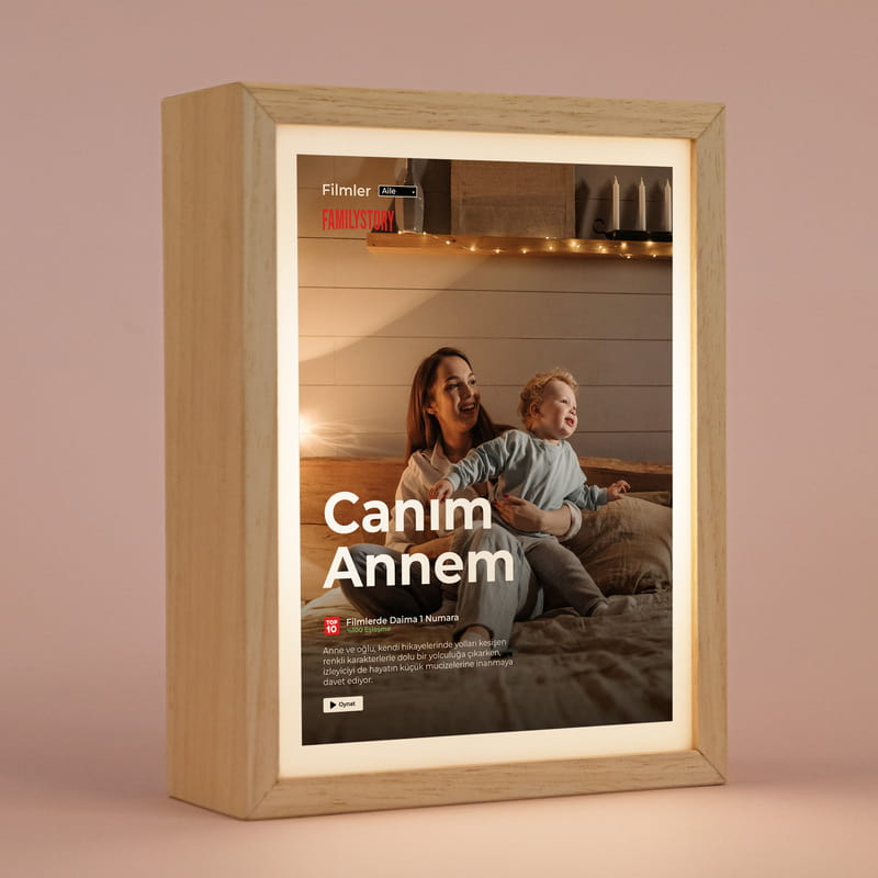 Annem Fotoğraflı Familystory Film Afişi Led Lamba